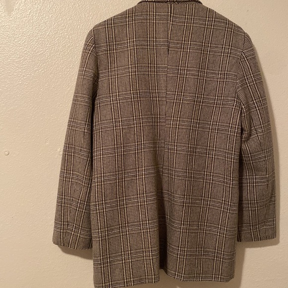 Womens blazer size 8 plaid tan/brown/cream - Picture 2 of 3